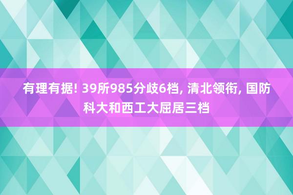 有理有据! 39所985分歧6档, 清北领衔, 国防科大和西工大屈居三档