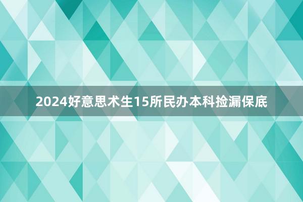 2024好意思术生15所民办本科捡漏保底