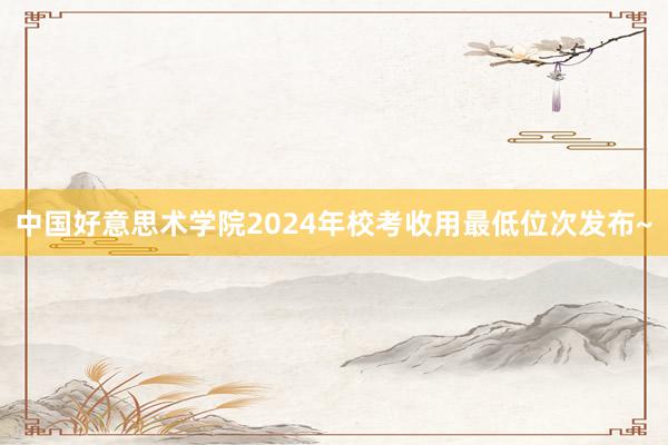 中国好意思术学院2024年校考收用最低位次发布~