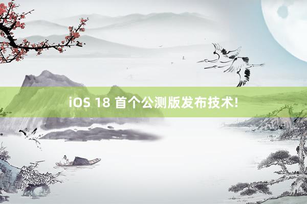 iOS 18 首个公测版发布技术!