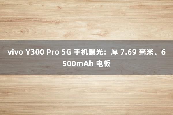 vivo Y300 Pro 5G 手机曝光：厚 7.69 毫米、6500mAh 电板