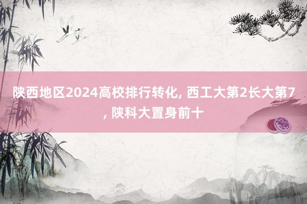 陕西地区2024高校排行转化, 西工大第2长大第7, 陕科大置身前十