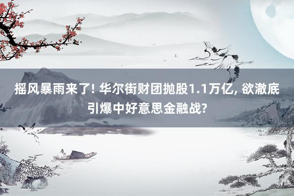 摇风暴雨来了! 华尔街财团抛股1.1万亿, 欲澈底引爆中好意思金融战?