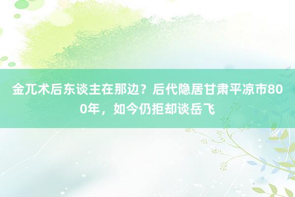 金兀术后东谈主在那边？后代隐居甘肃平凉市800年，如今仍拒却谈岳飞