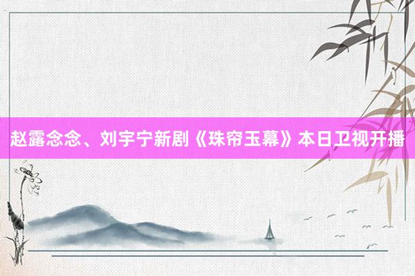 赵露念念、刘宇宁新剧《珠帘玉幕》本日卫视开播